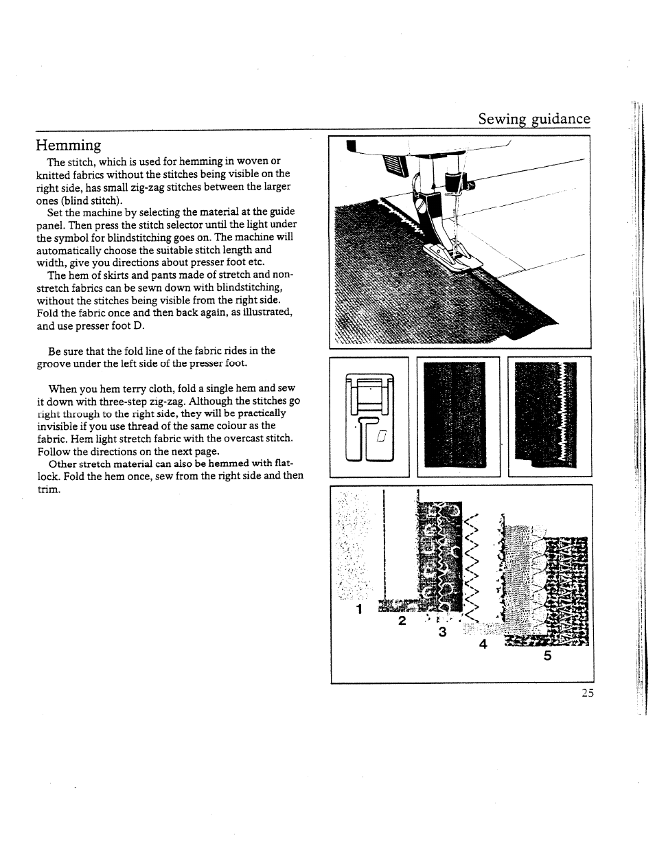 Hemming, Sewing guidance | SINGER W8910 User Manual | Page 27 / 61