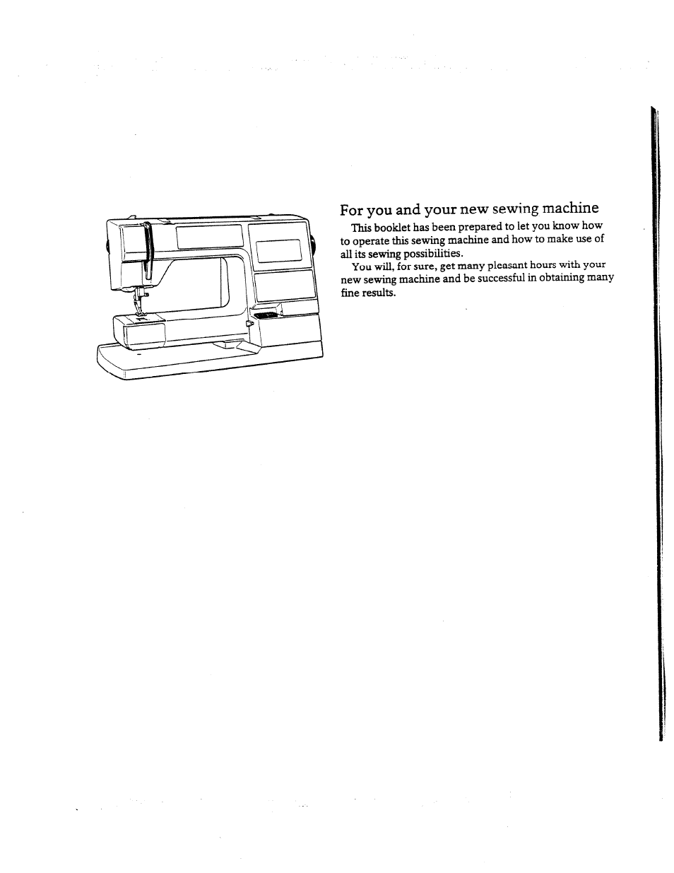 For you and your new sewing machine | SINGER W8910 User Manual | Page 3 / 61