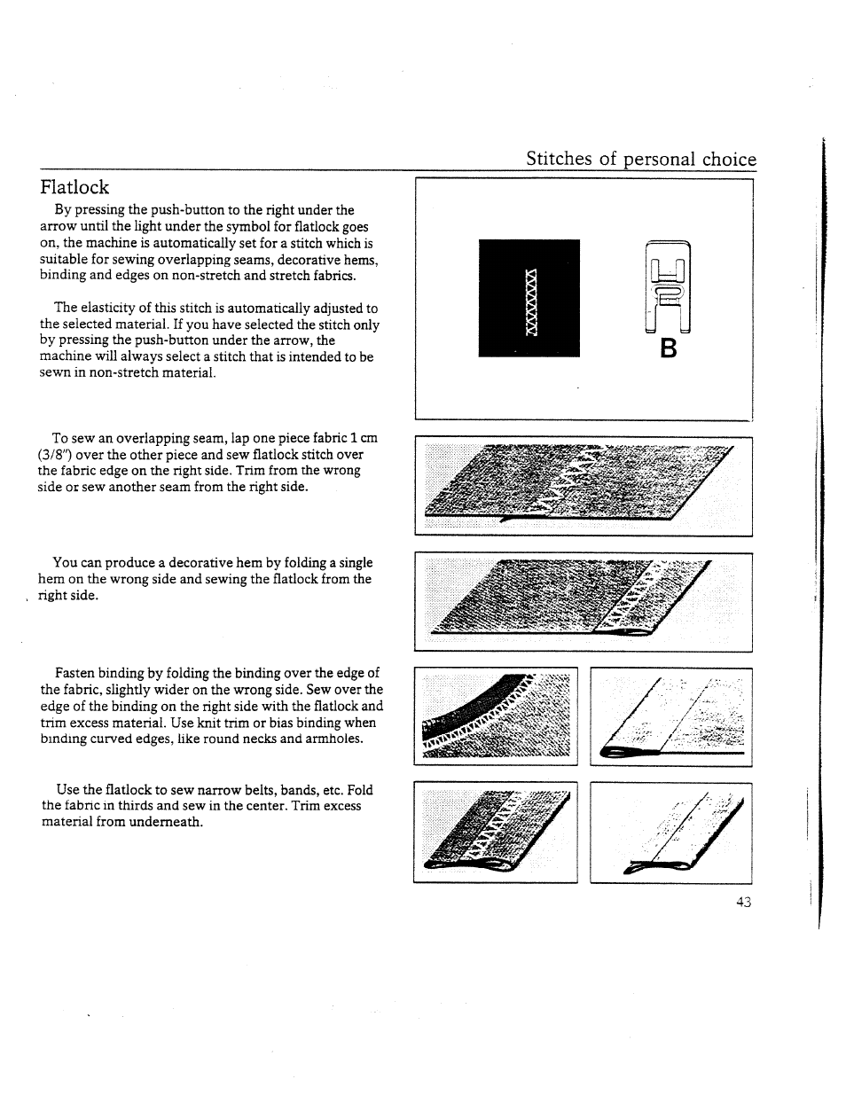 Flatlock, Stitches of personal choice | SINGER W8910 User Manual | Page 45 / 61