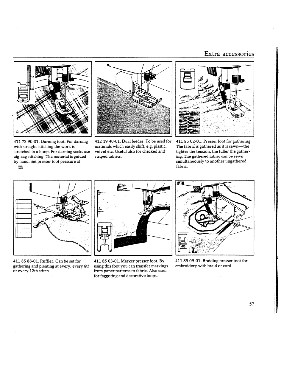 Extra accessories | SINGER W8910 User Manual | Page 59 / 61