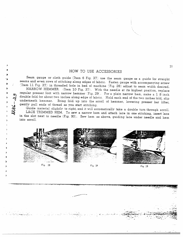 How to use accessories, How to us accessories | SINGER W8931 User Manual | Page 21 / 34
