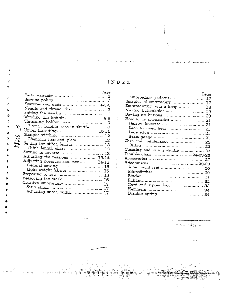 SINGER W8931 User Manual | Page 3 / 34