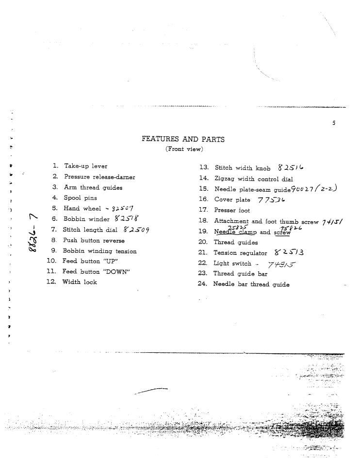 Features and parts, Features and parts -5-6 | SINGER W8931 User Manual | Page 5 / 34