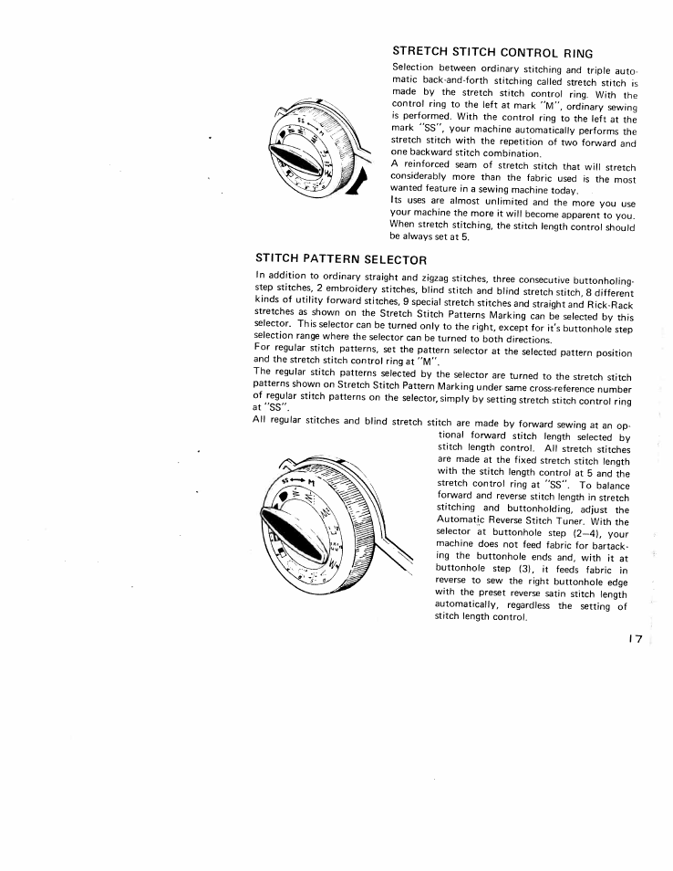 Stretch stitch control ring | SINGER W910 User Manual | Page 17 / 41