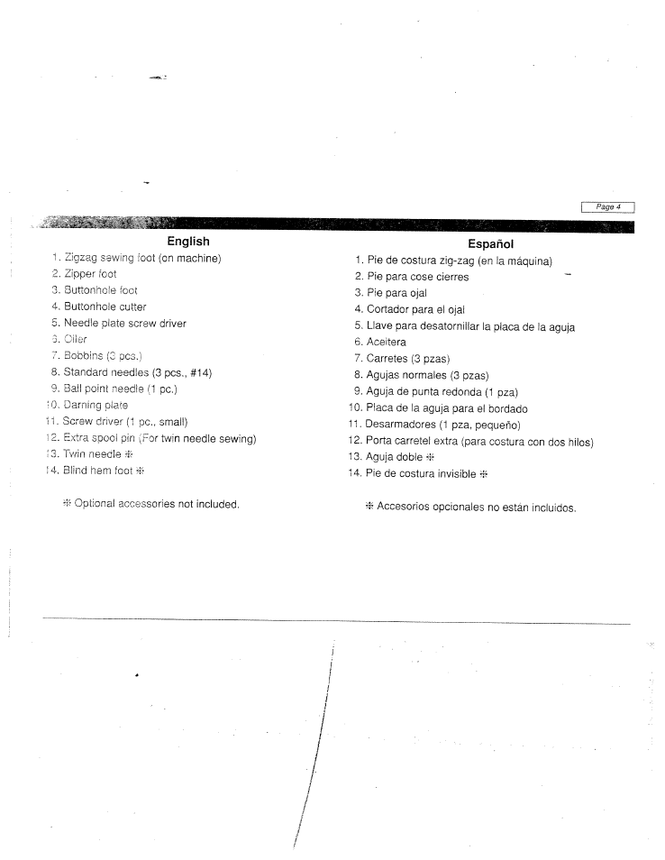 English, Español | SINGER W915 User Manual | Page 12 / 61