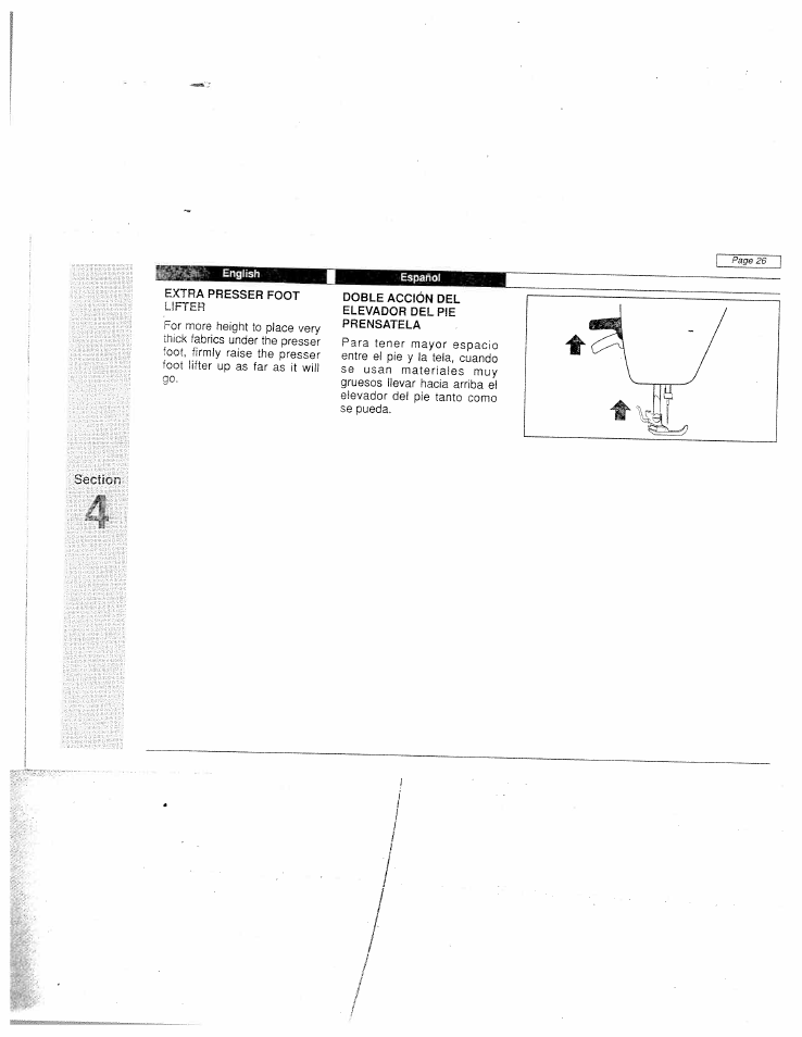 Extra presser foot, Extra presser foot lifter | SINGER W915 User Manual | Page 34 / 61