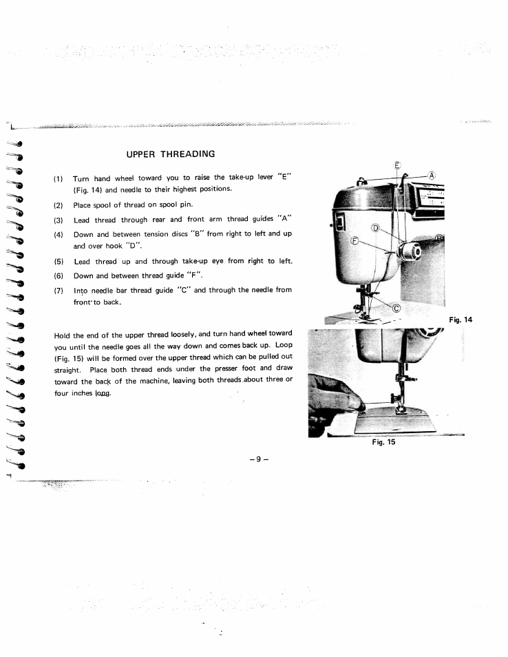 Upper threading | SINGER W951 User Manual | Page 10 / 44