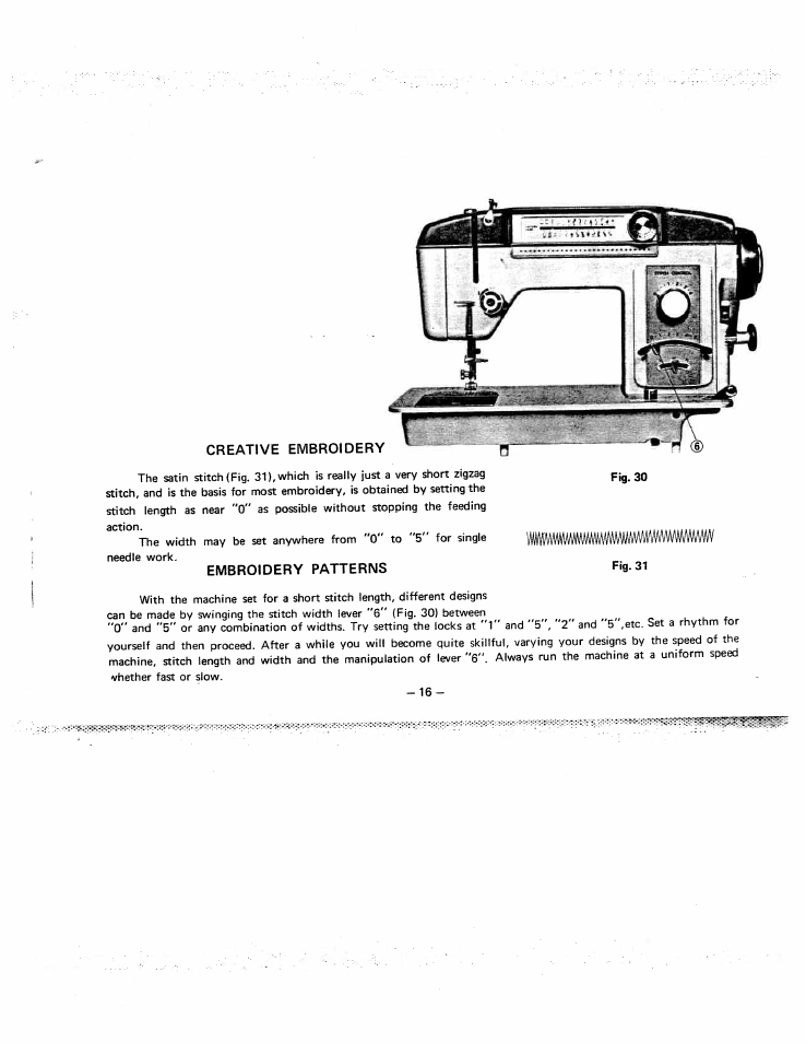 Creative embroidery, Embroidery patterns f'8-31, Embroidery patterns | SINGER W951 User Manual | Page 17 / 44