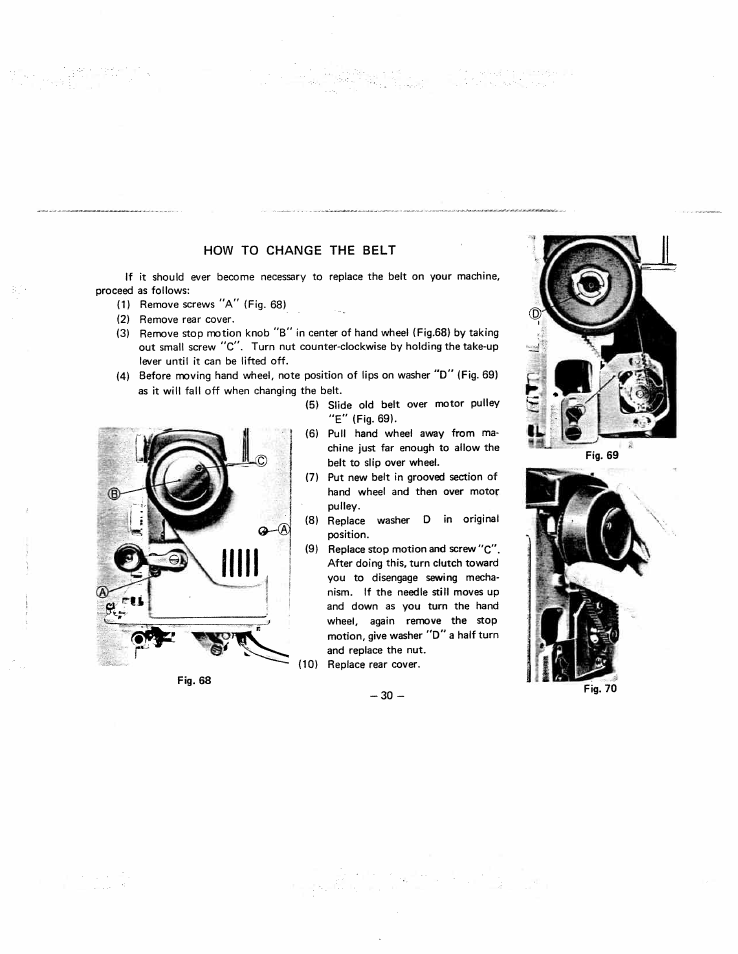 How to change the belt | SINGER W951 User Manual | Page 31 / 44