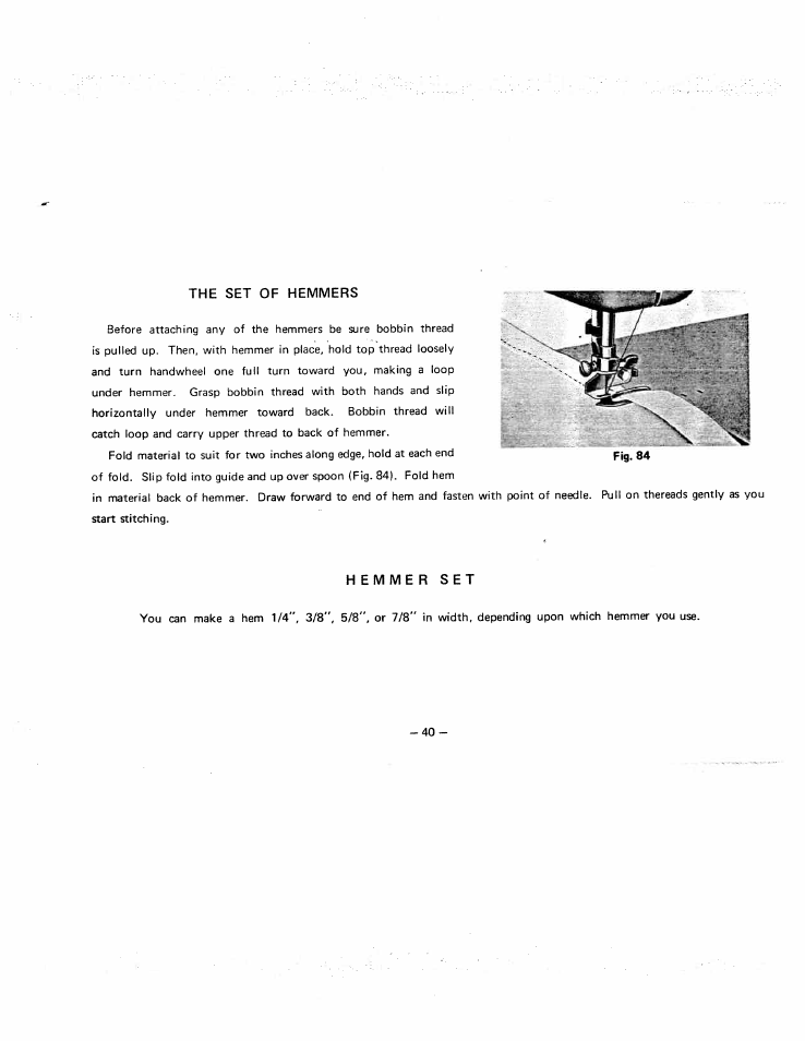 The set of hemmers, Hemmer set, Thesetof hemmers hemmer set -41 | SINGER W951 User Manual | Page 41 / 44