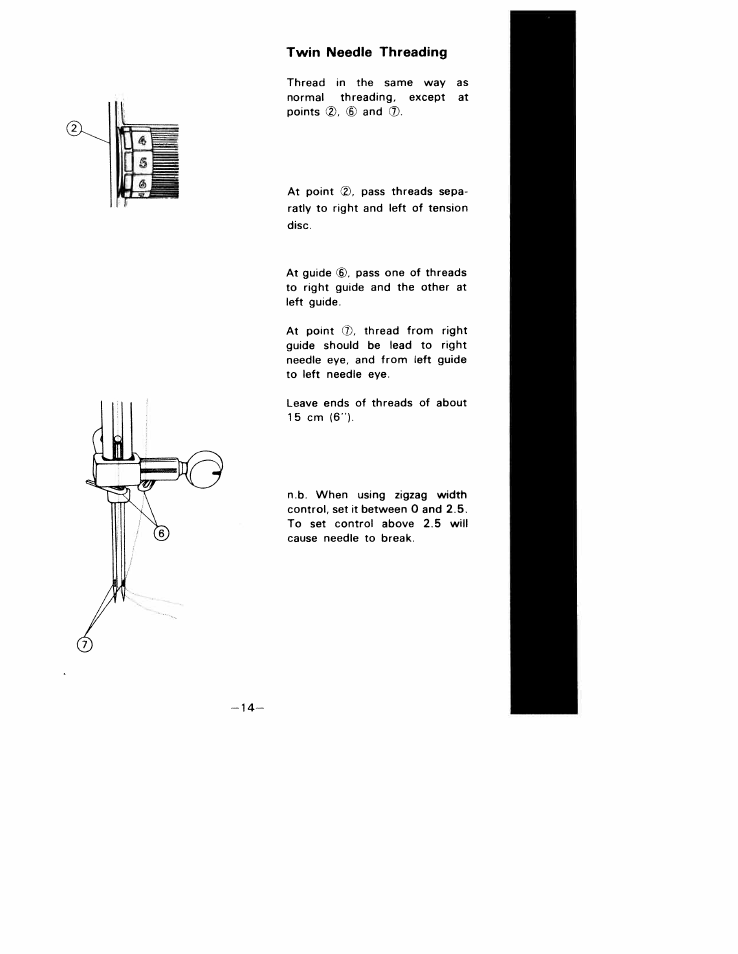 Twin needle threading | SINGER W1010 User Manual | Page 17 / 46