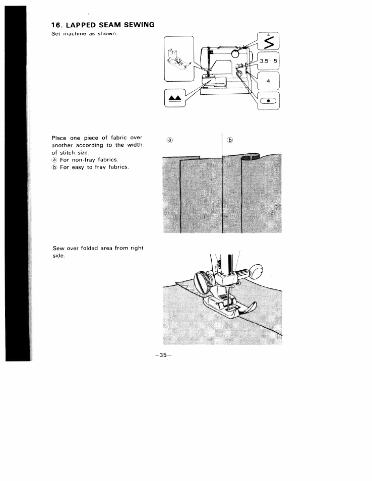 Lapped seam sewing | SINGER W1010 User Manual | Page 38 / 46