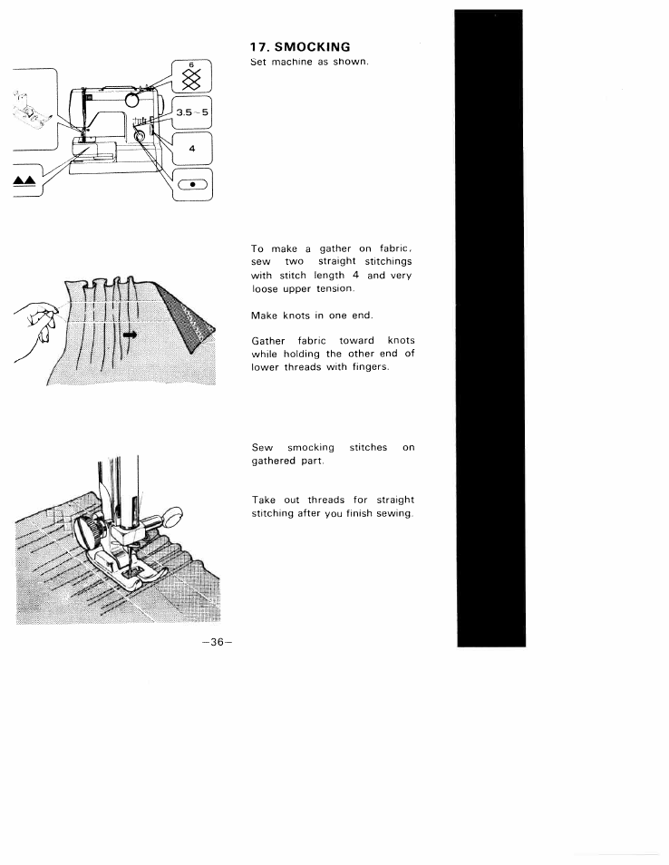 Smocking | SINGER W1010 User Manual | Page 39 / 46