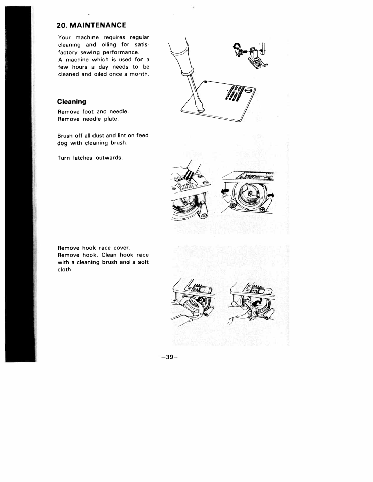 Maintenance, Cleaning | SINGER W1010 User Manual | Page 42 / 46