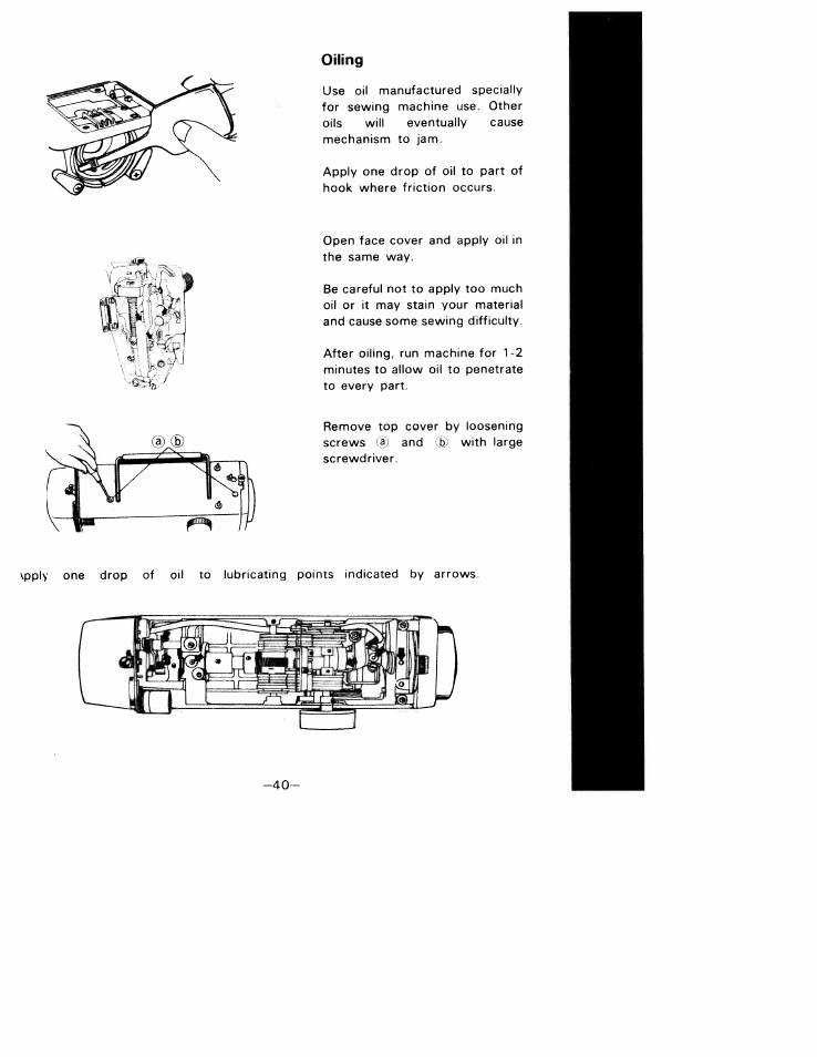 Oiling | SINGER W1010 User Manual | Page 43 / 46