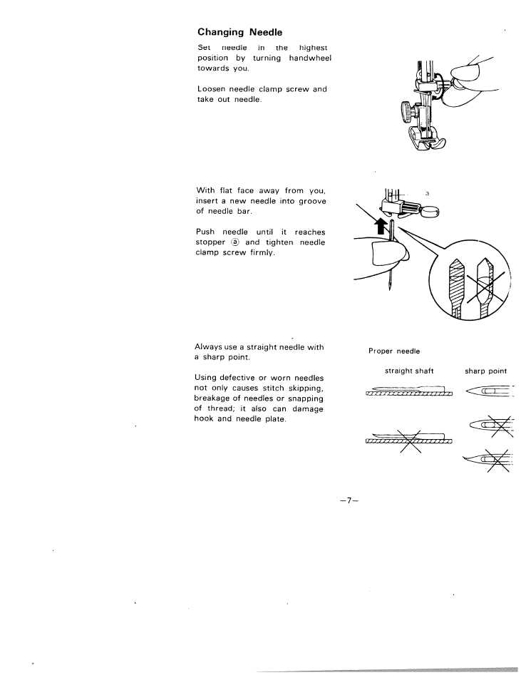 Changing needle | SINGER W1210 User Manual | Page 10 / 46