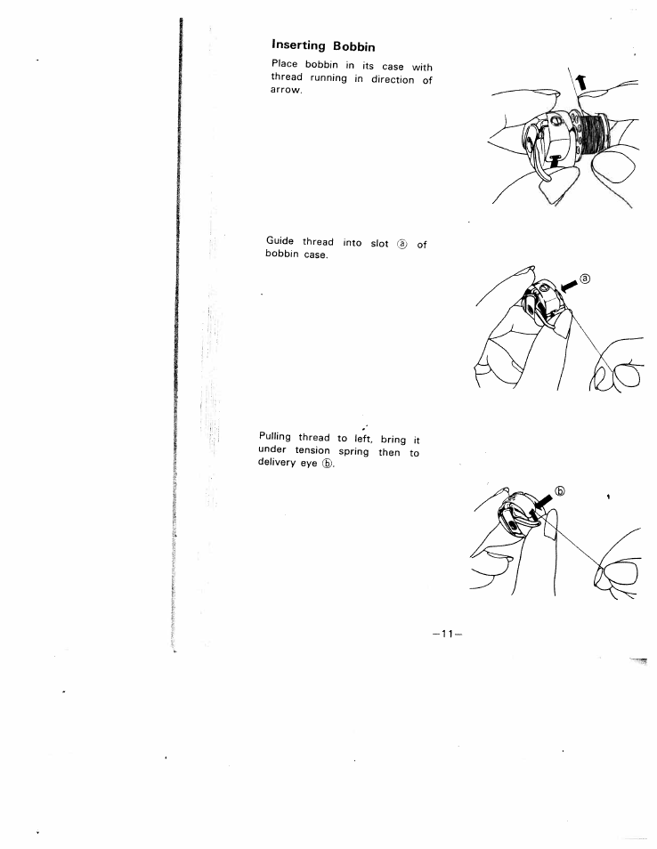 Inserting bobbin | SINGER W1210 User Manual | Page 14 / 46