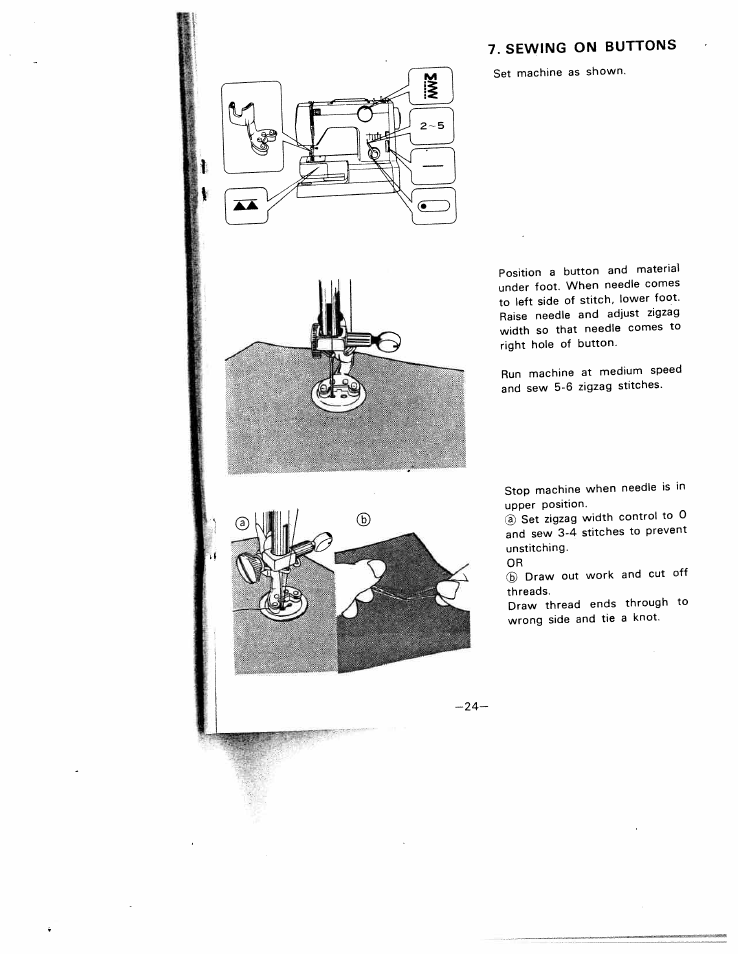 Sewing on buttons | SINGER W1210 User Manual | Page 27 / 46