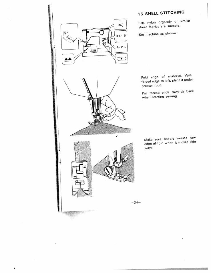 15 shell stitching | SINGER W1210 User Manual | Page 37 / 46
