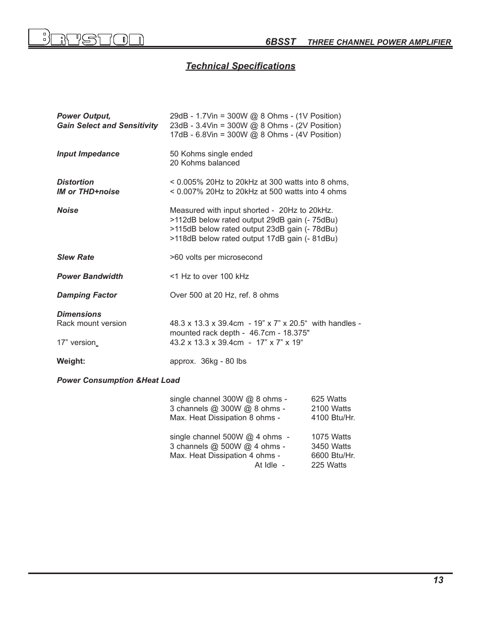 Bryston 6B SST User Manual | Page 15 / 16