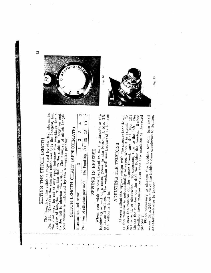 Setting the stitch length, Stitch length chart (approximate), Sewing in reverse | Adjusting the tensions | SINGER W9951 User Manual | Page 11 / 34