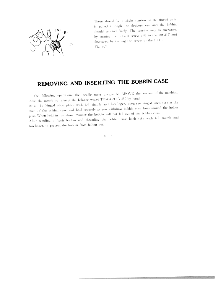 Removing and inserting the bobbin case | SINGER WF111 User Manual | Page 11 / 34