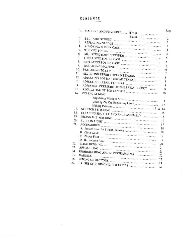 SINGER WK-100 User Manual | Page 2 / 27