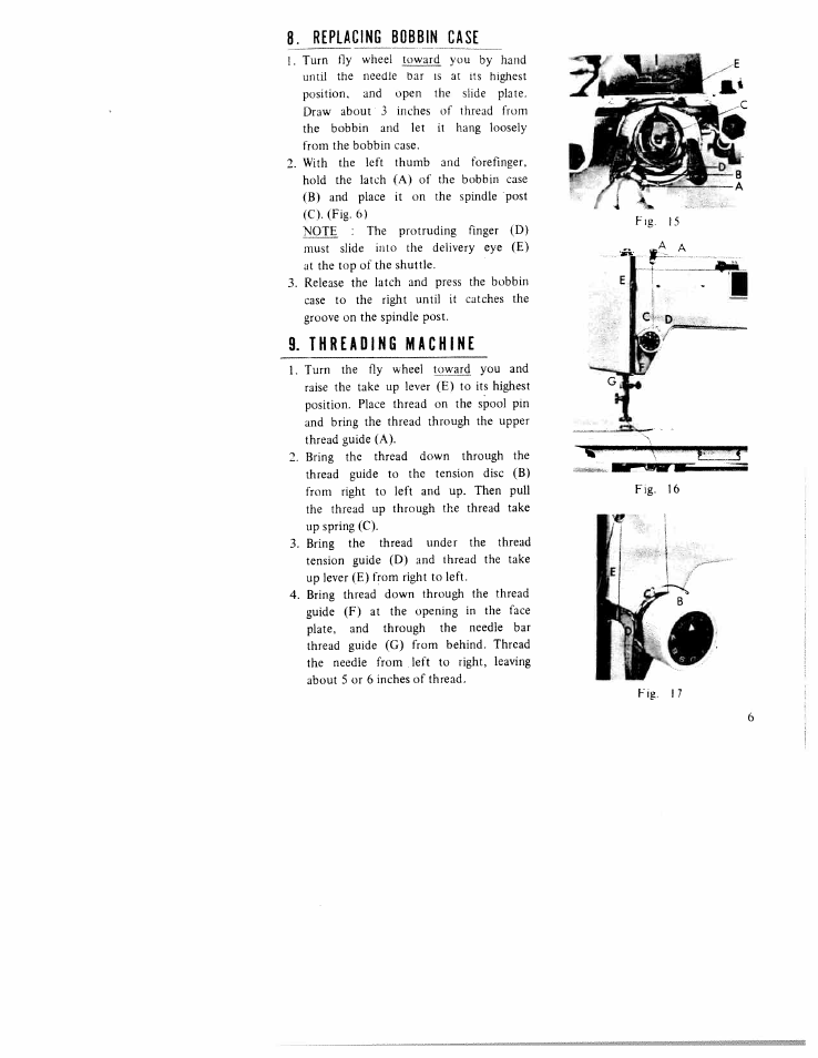 Replacing bobbin case, Threading machine | SINGER WK-100 User Manual | Page 8 / 27