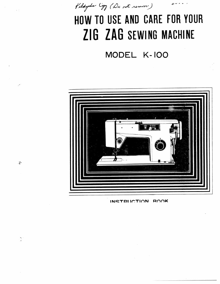 SINGER WK-100 User Manual | 32 pages