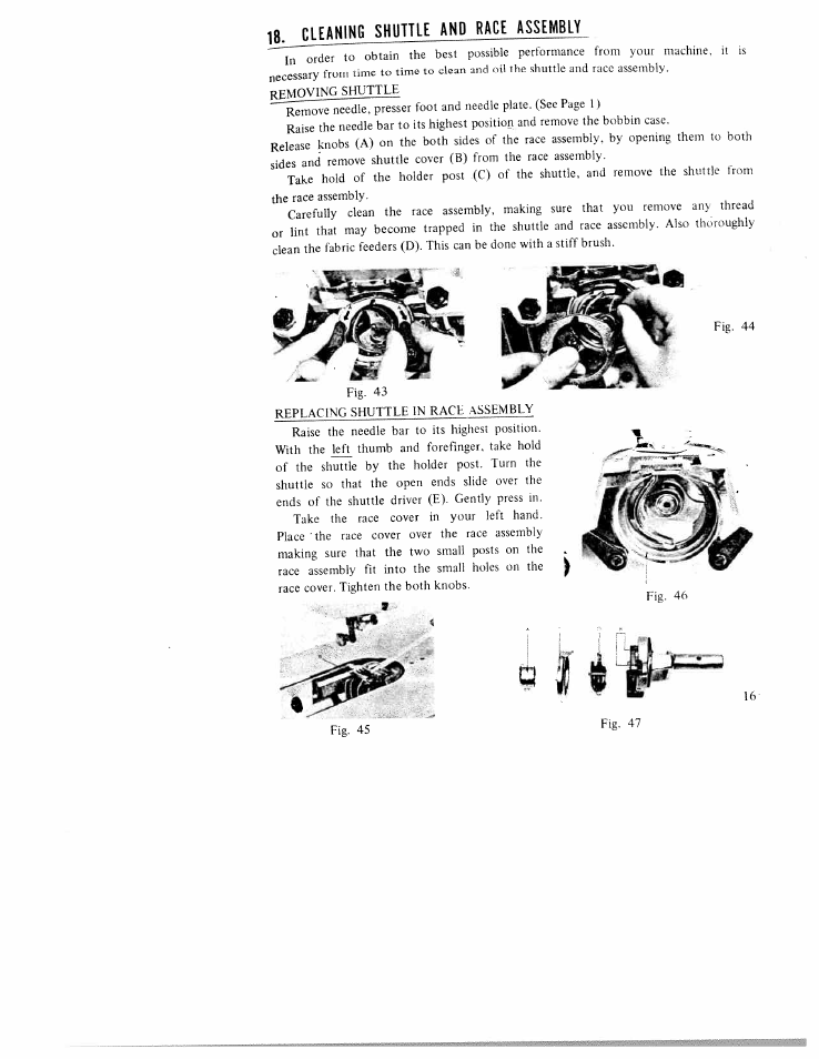 Cleaning shuttle and race assembly | SINGER WK-100 User Manual | Page 18 / 32