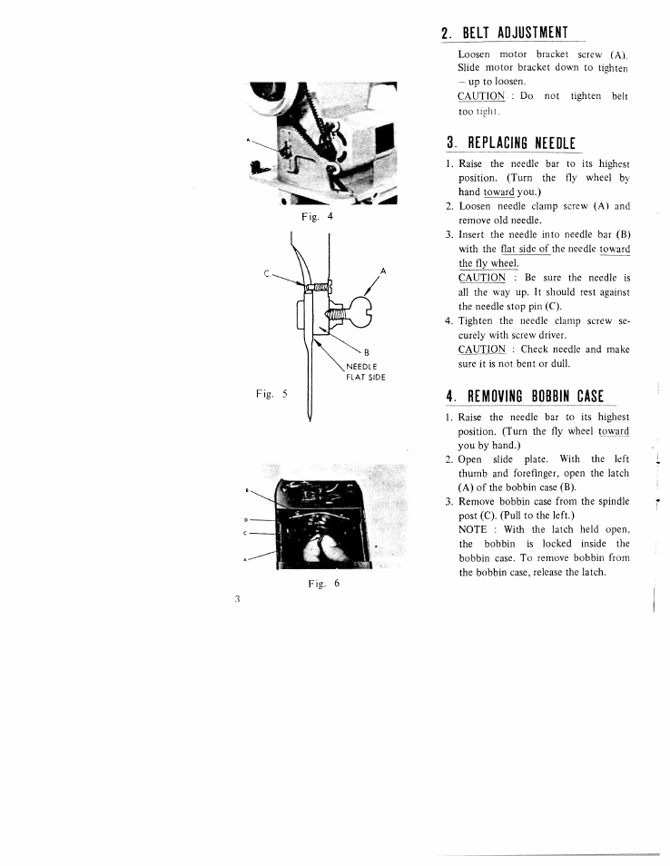 3, beplacme weedle, Belt adjustment, Removing bobbin case | SINGER WK-100 User Manual | Page 5 / 32