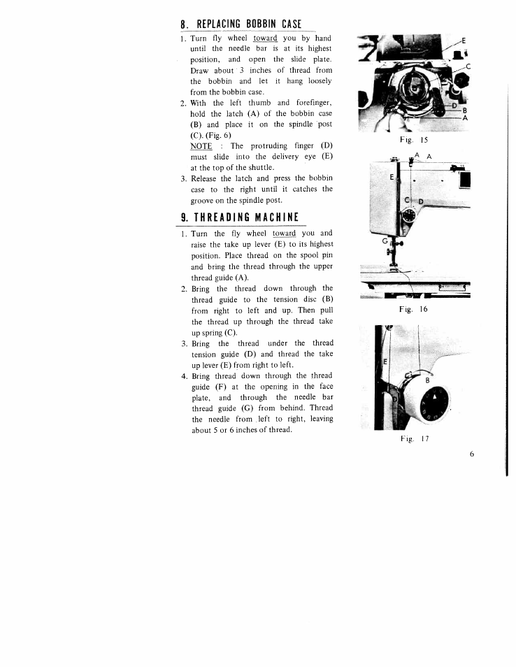 Replacing bobbin case, Threading machine | SINGER WK-100 User Manual | Page 8 / 32