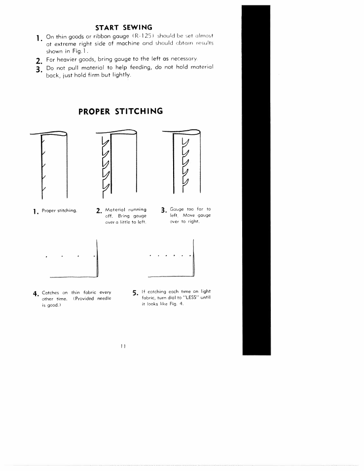 Start sewing, Proper stitching | SINGER WREX 101 User Manual | Page 11 / 11