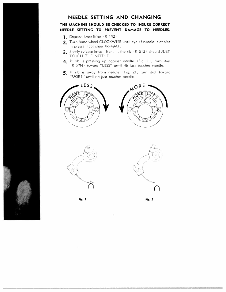 Needle setting and changing | SINGER WREX 101 User Manual | Page 8 / 11