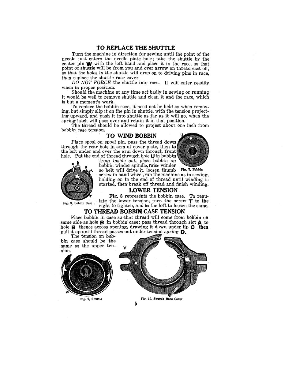 To wind bobbin, Lower tension, To thread bobbin case tension | SINGER WRotary (Book 10) User Manual | Page 5 / 22