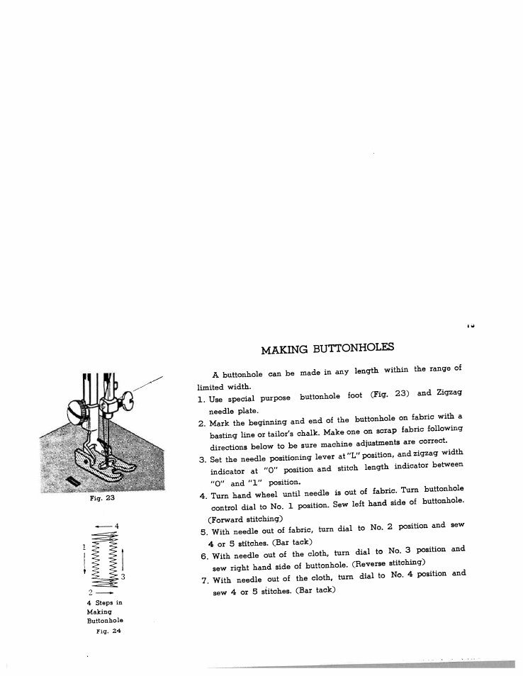 Making buttonholes | SINGER WS1112 User Manual | Page 16 / 28