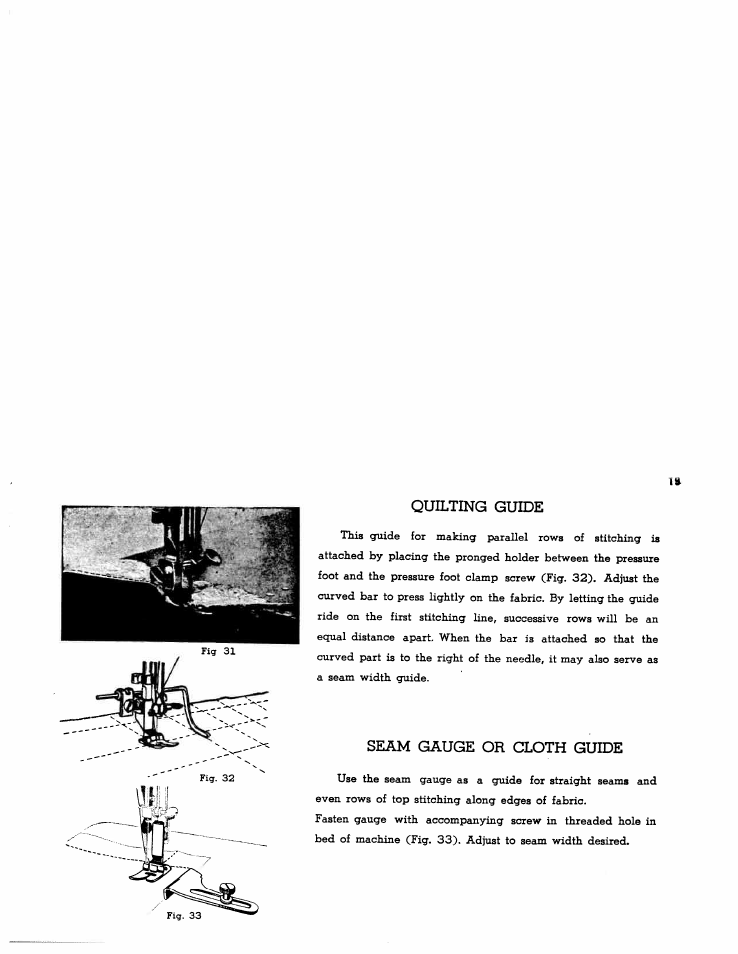 Quilting guide, Seam gauge or cloth guide | SINGER WS1112 User Manual | Page 20 / 28