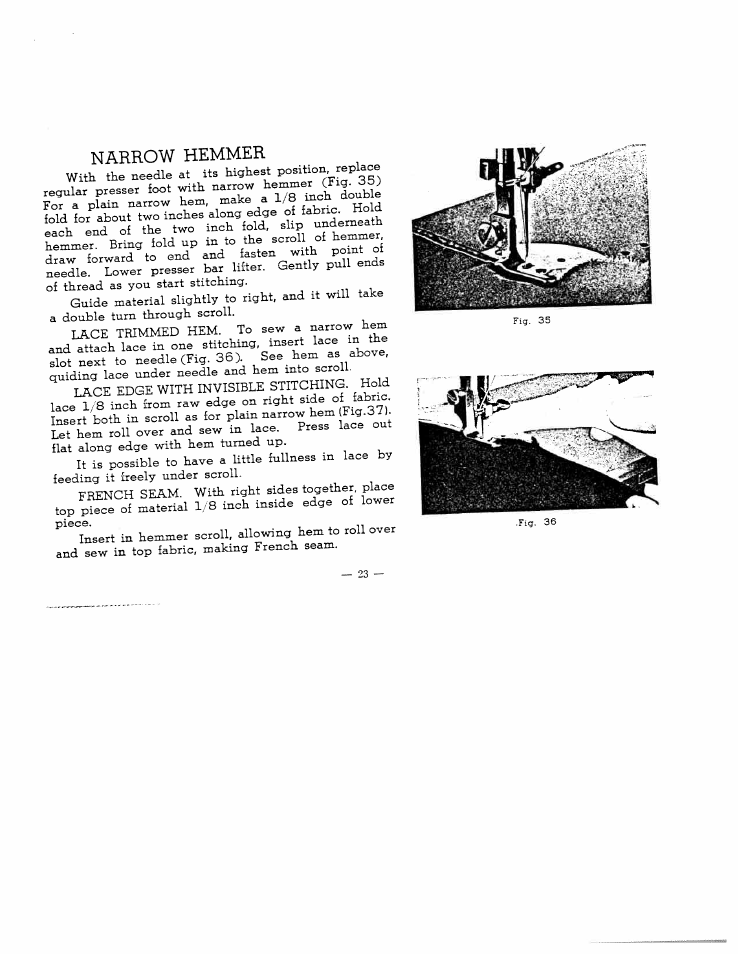 Narrow hemmer | SINGER WS1145 User Manual | Page 20 / 29