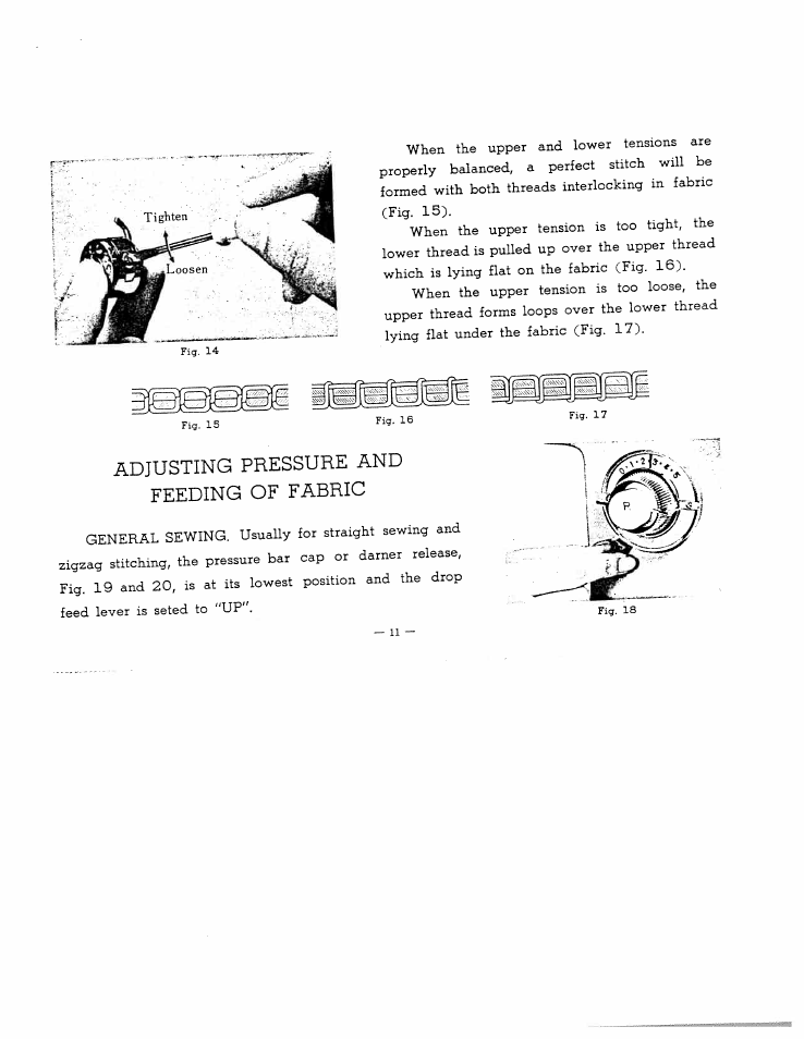 Adjusting pressure and feeding of fabric | SINGER WS1145 User Manual | Page 8 / 29