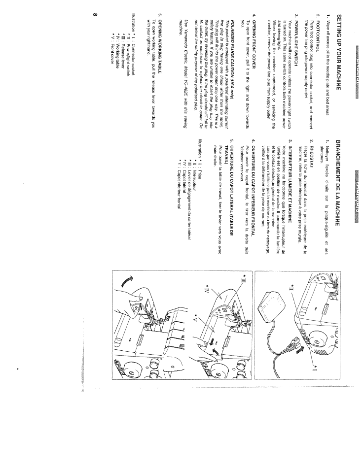 Setting up your machine, Branchement de la machine | SINGER WSL2000 (Part 1) User Manual | Page 10 / 43