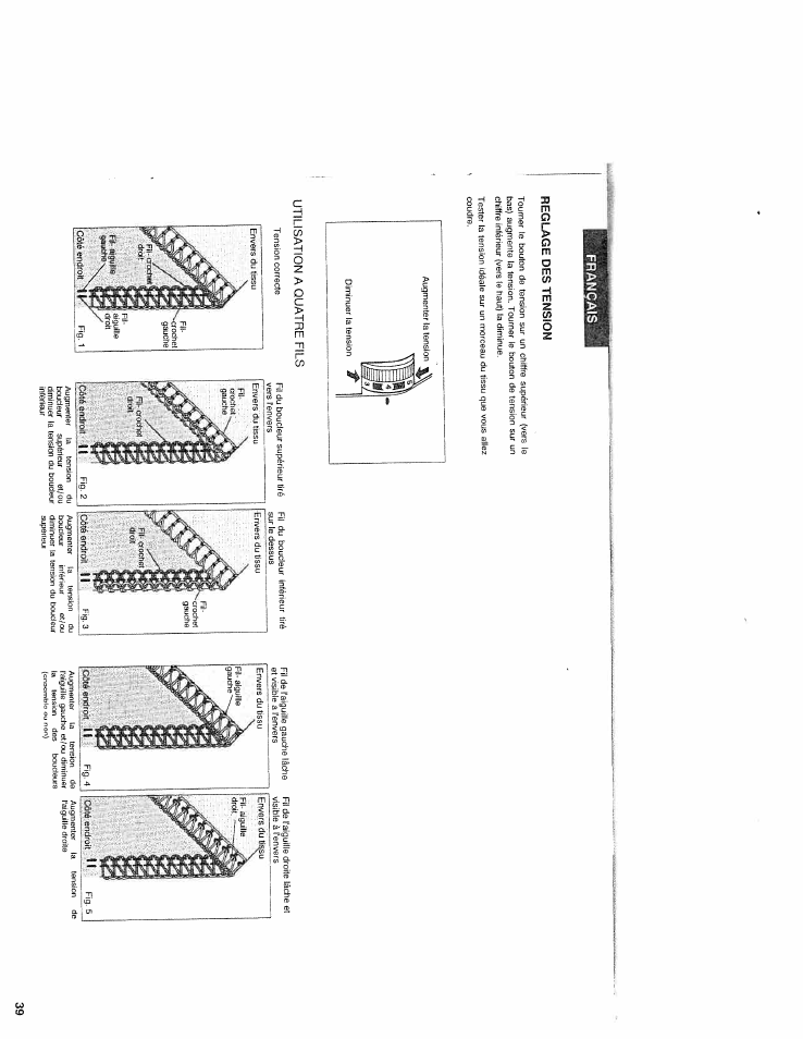 Reglage des tension, Utilisation a quatre fils, Réglage des tensions -42 | SINGER WSL2000 (Part 1) User Manual | Page 41 / 43