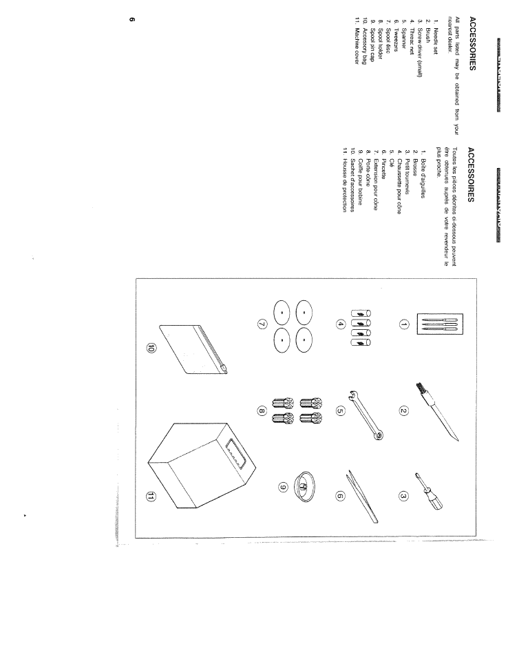 Accessories, Accessoires | SINGER WSL2000 (Part 1) User Manual | Page 8 / 43