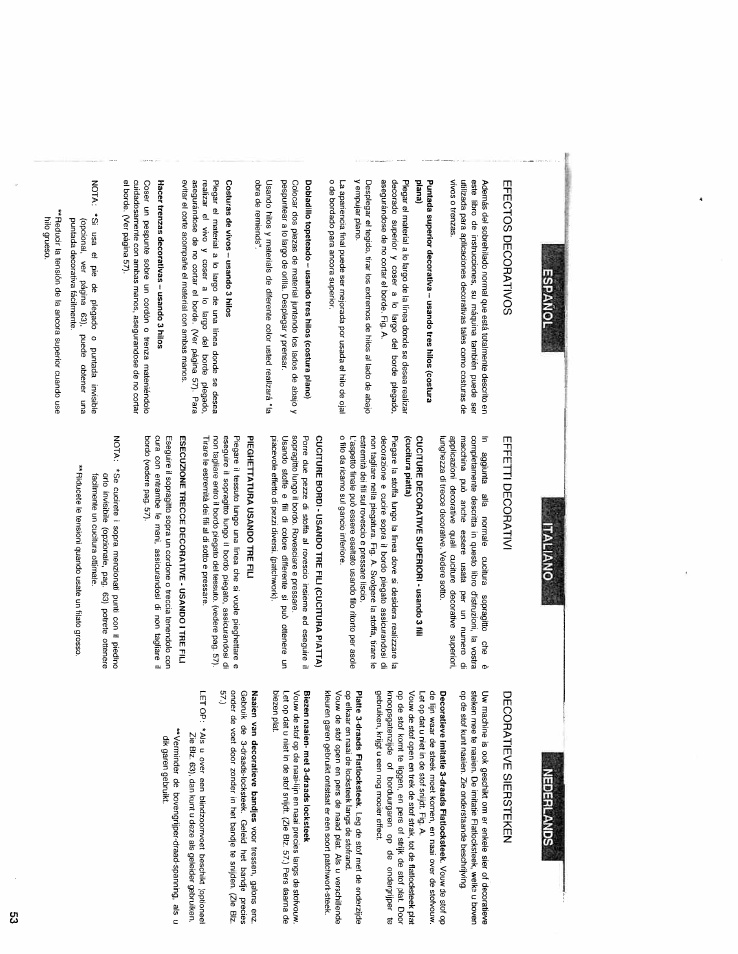 Efectos decorativos, Effetti decorativi, Decoratieve siersteken | Äüsl, Nederlands | SINGER WSL2000 (Part 2) User Manual | Page 12 / 31