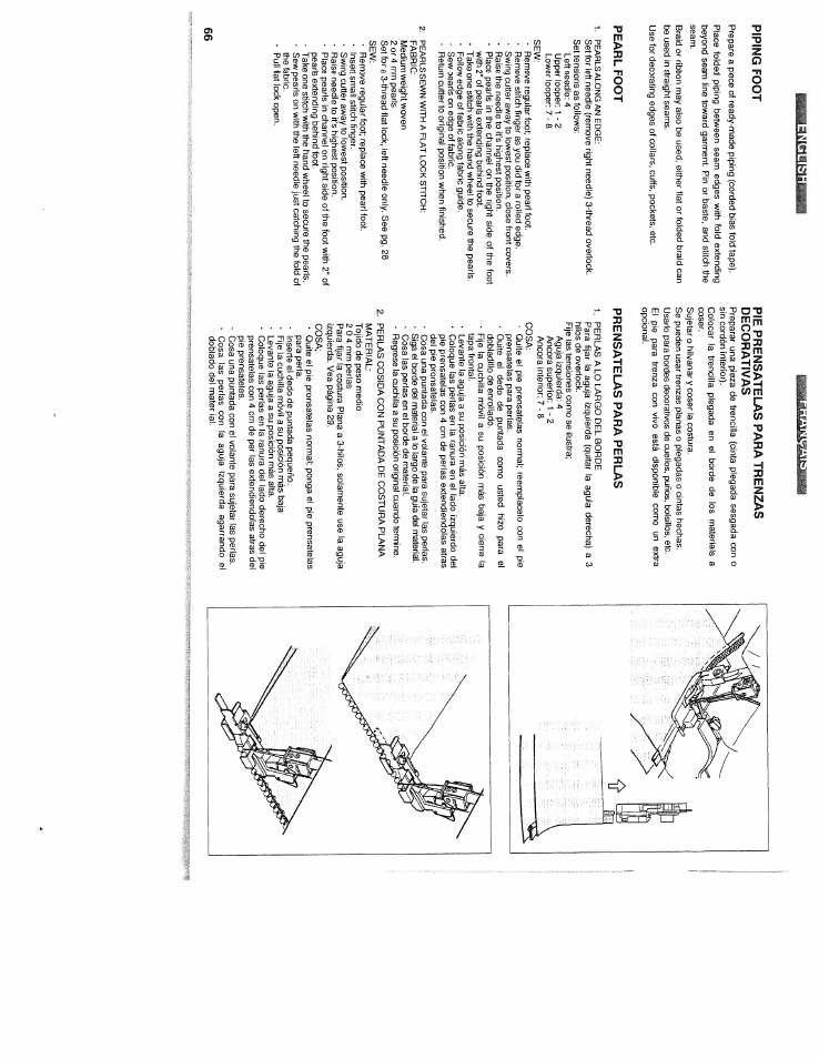 Piping foot, Pearl foot, Pie prensatelas para trenzas decorativas | Prensatelas para perlas | SINGER WSL2000 (Part 2) User Manual | Page 25 / 31