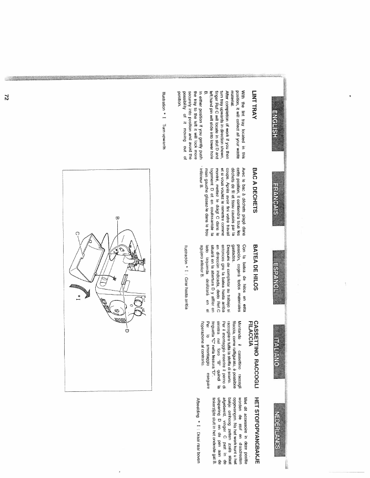 Esränql, Lint tray | SINGER WSL2000 (Part 2) User Manual | Page 31 / 31