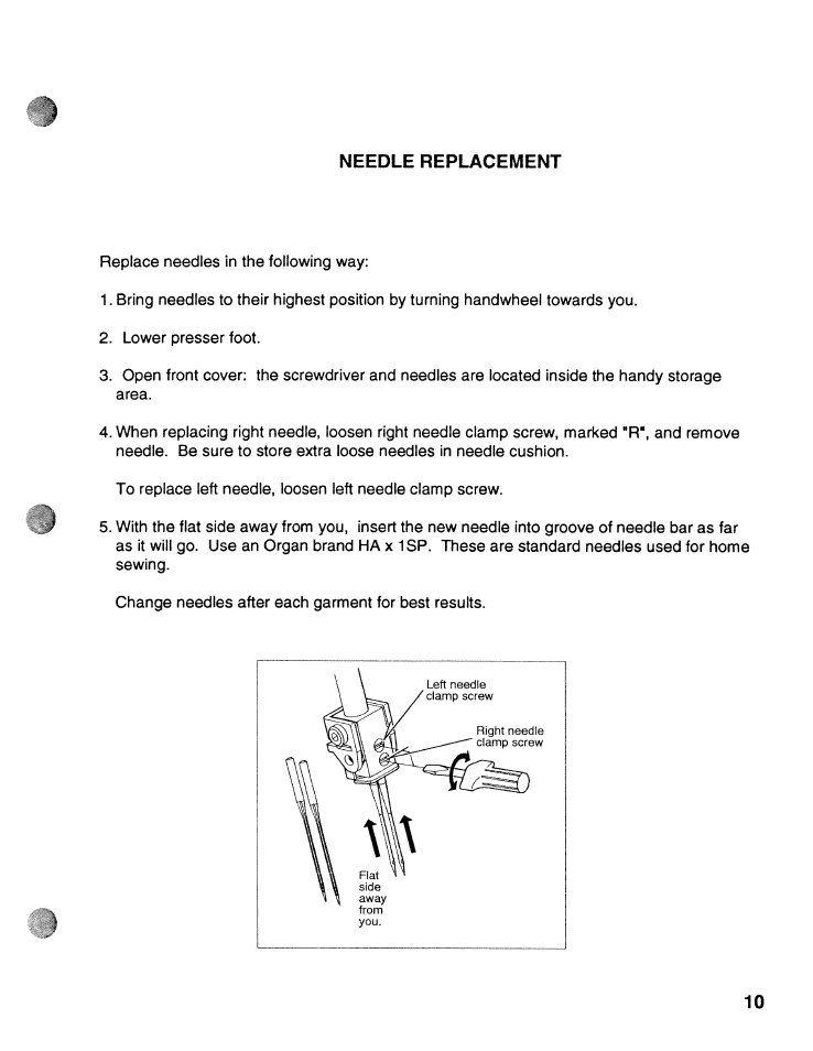 Needle replacement | SINGER WSL2000 ATS (Part 1) User Manual | Page 12 / 34