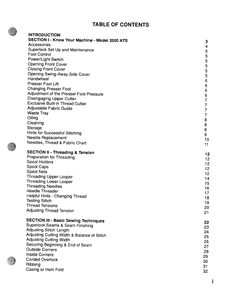 SINGER WSL2000 ATS (Part 1) User Manual | Page 2 / 34