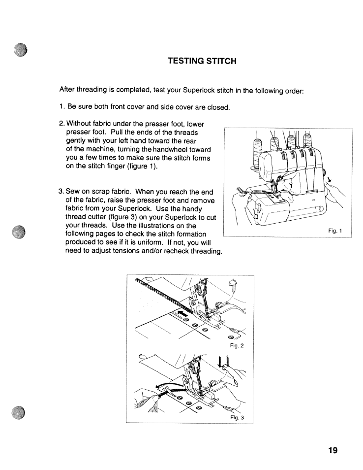 Testing stitch | SINGER WSL2000 ATS (Part 1) User Manual | Page 21 / 34