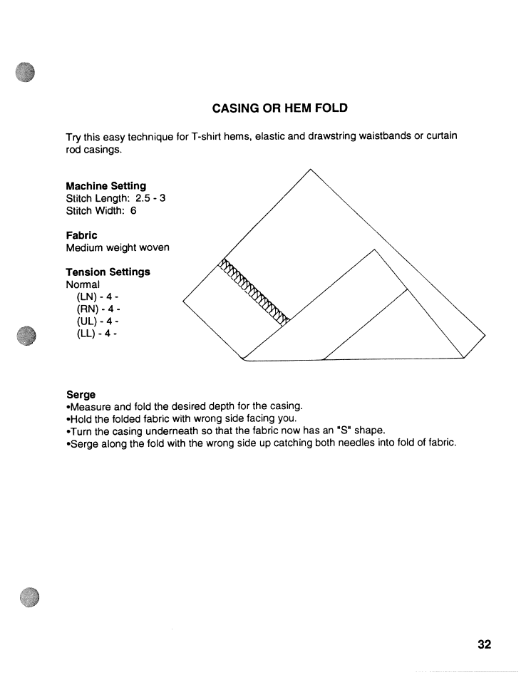 Casing or hem fold, Serge | SINGER WSL2000 ATS (Part 1) User Manual | Page 34 / 34