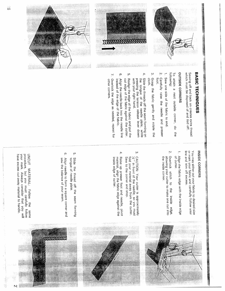Basic techniques | SINGER WSL216 User Manual | Page 15 / 18
